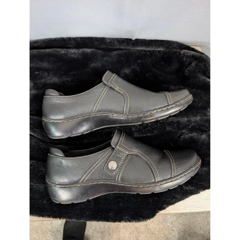 Clarks‎ Cora Poppy Loafers Womens 9.5 Black Excellent